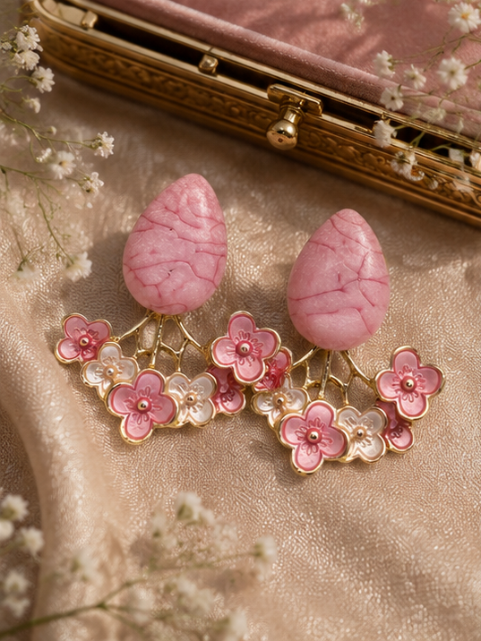 Blush Blossom Statement Earrings