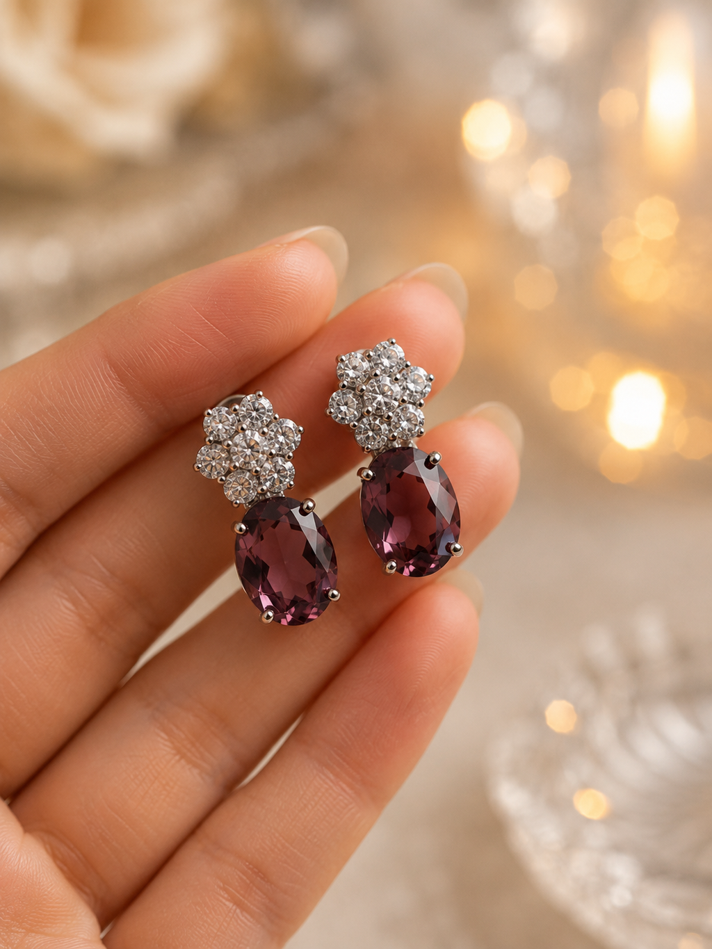 Amethyst Bloom Studs