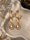 Golden Clover Cascade Earrings