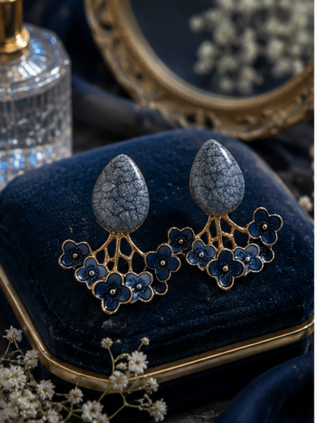 Midnight Blossom Statement Earrings