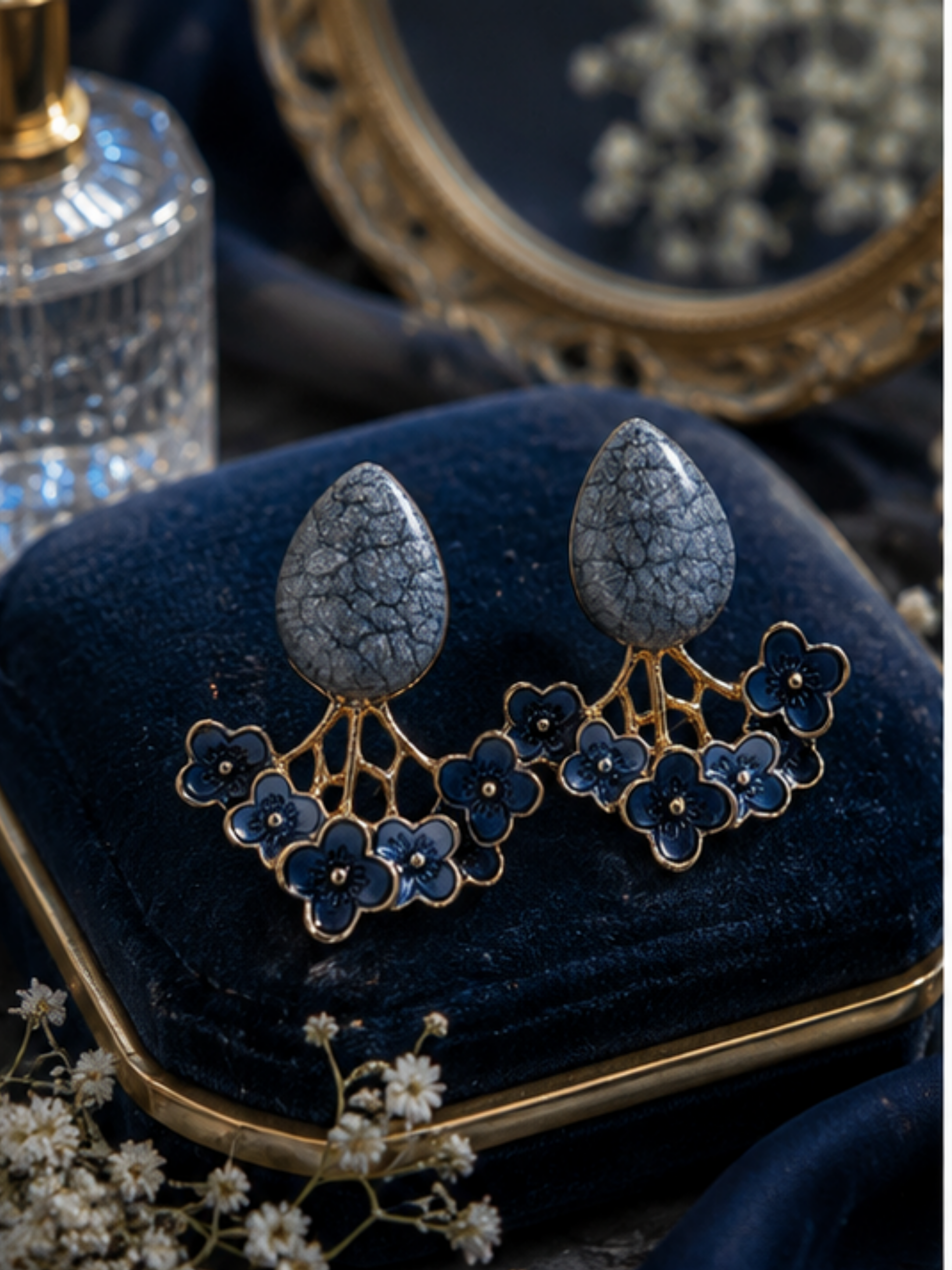 Midnight Blossom Statement Earrings
