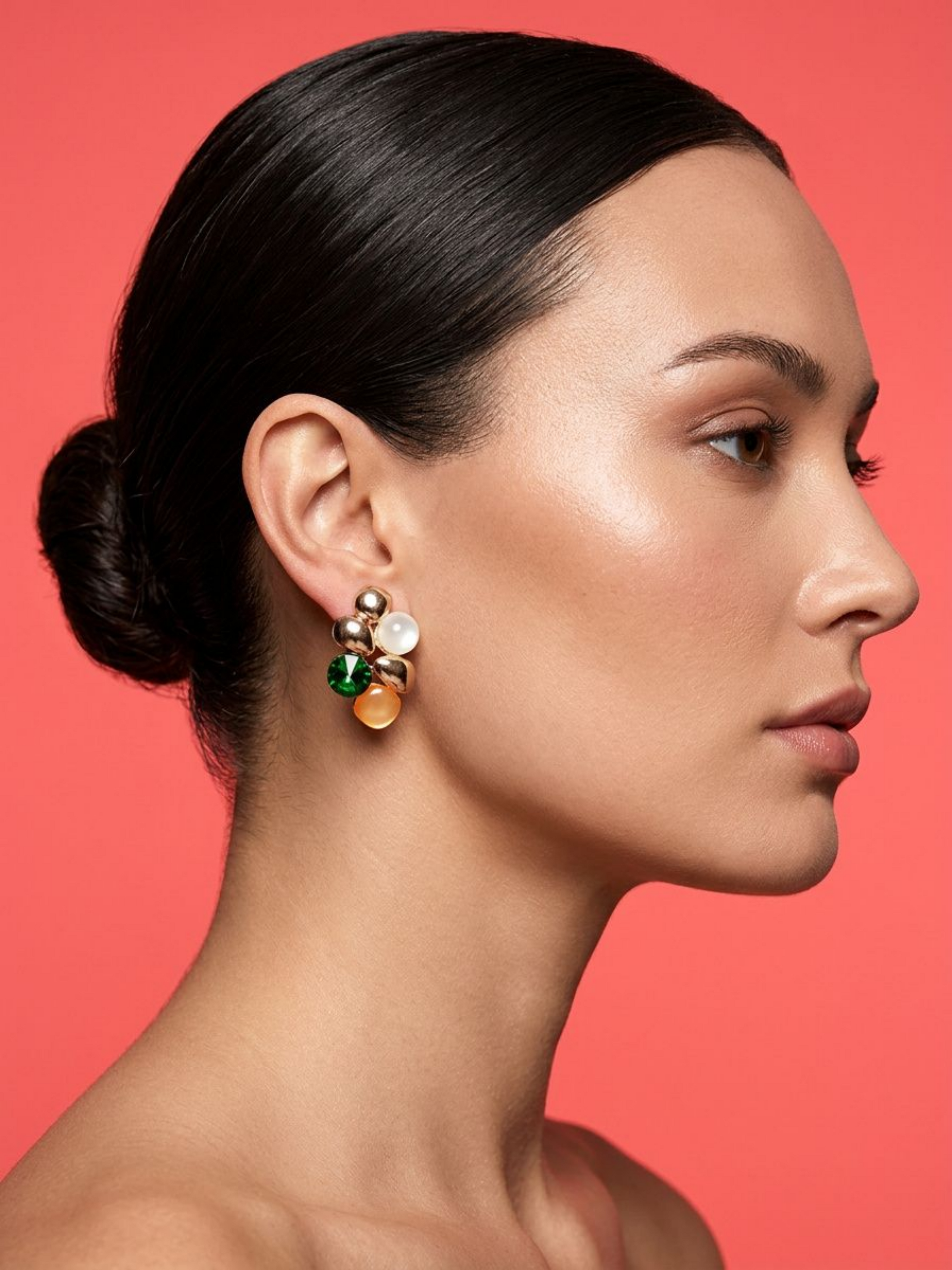 Emerald Pearl Bloom Studs
