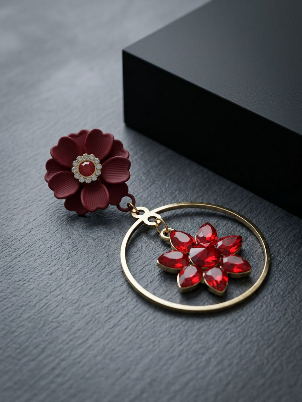 Ruby Bloom Hoop Earrings