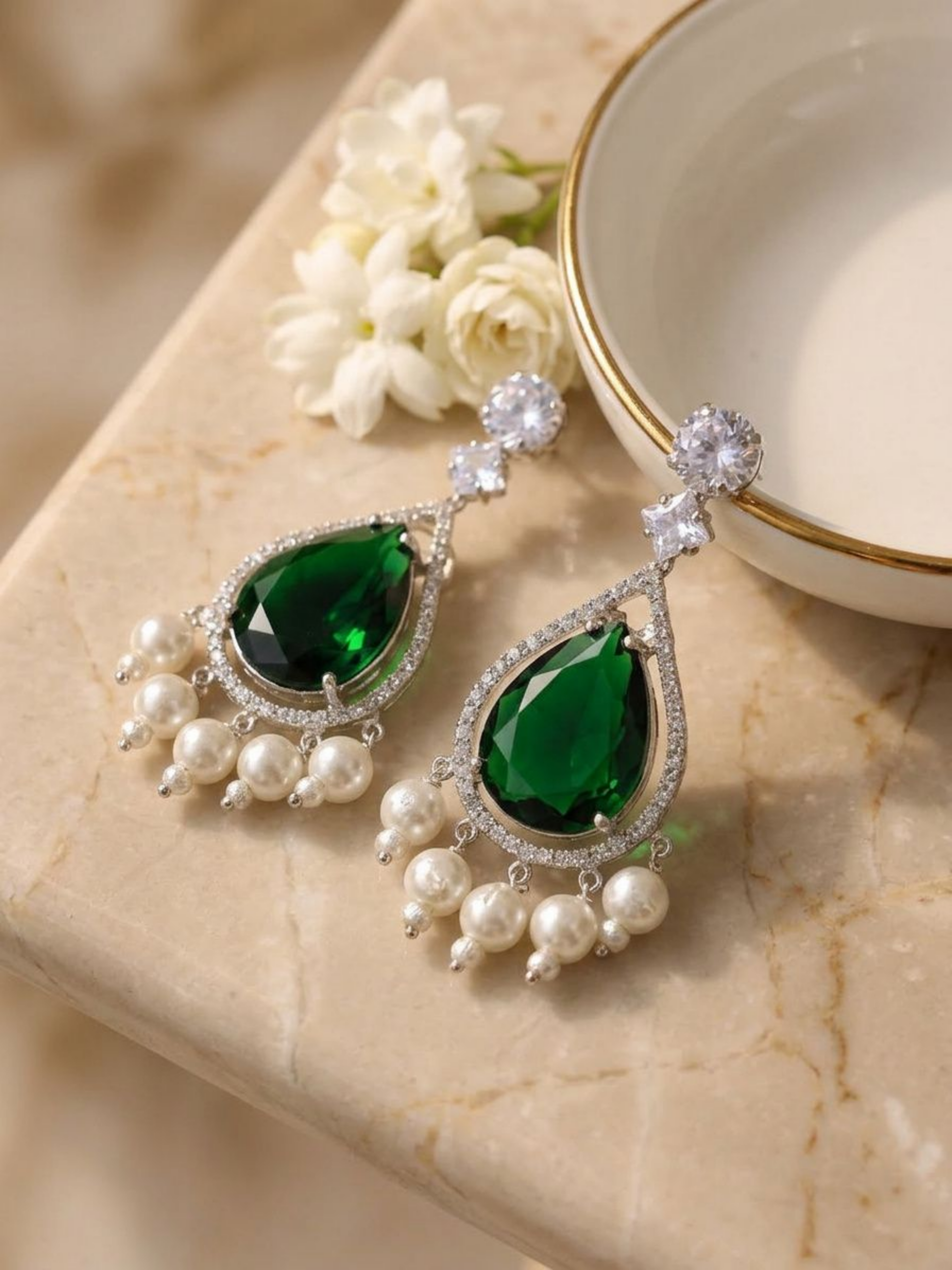 Emerald Pearl Chandeliers