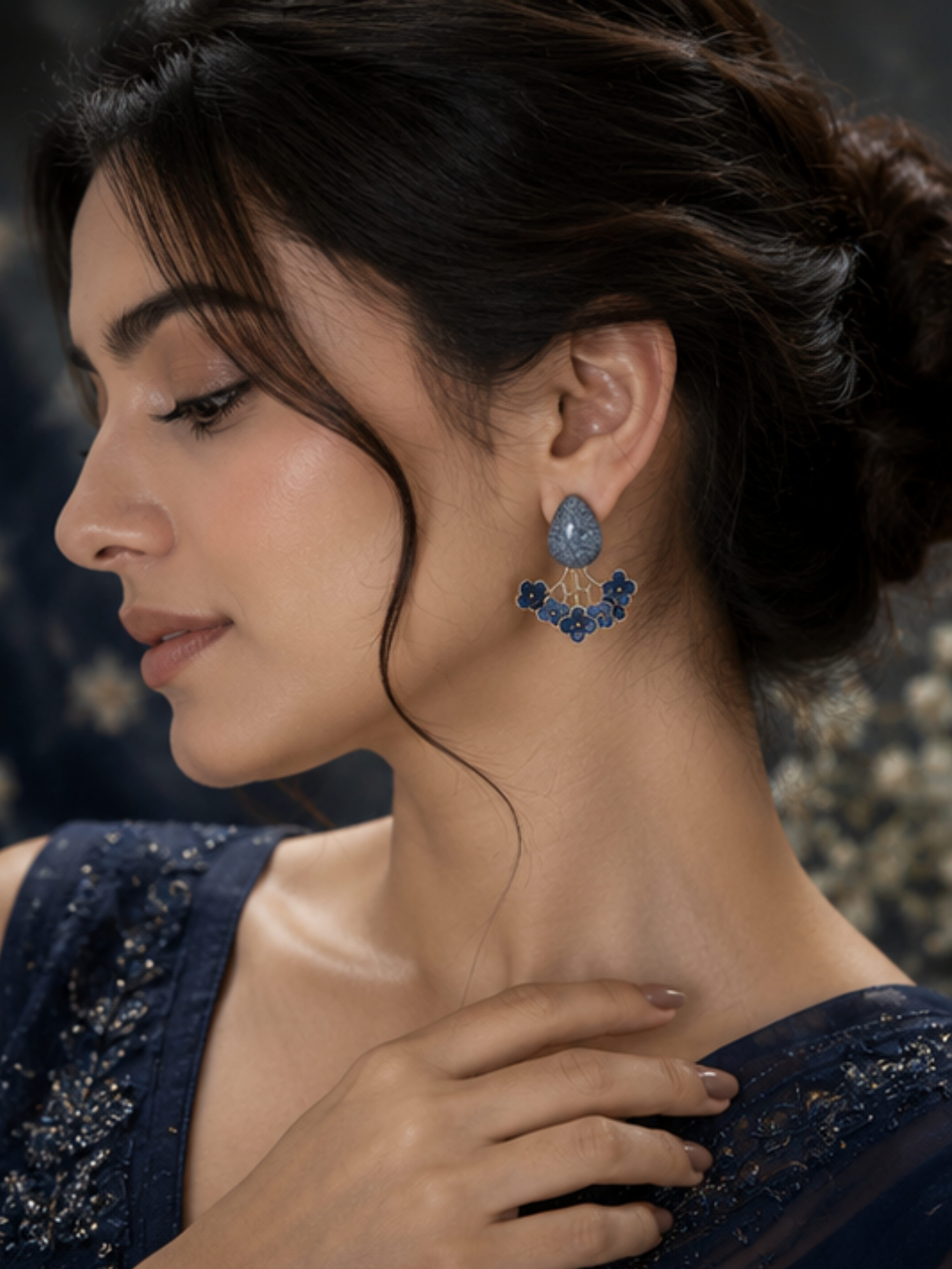 Midnight Blossom Statement Earrings