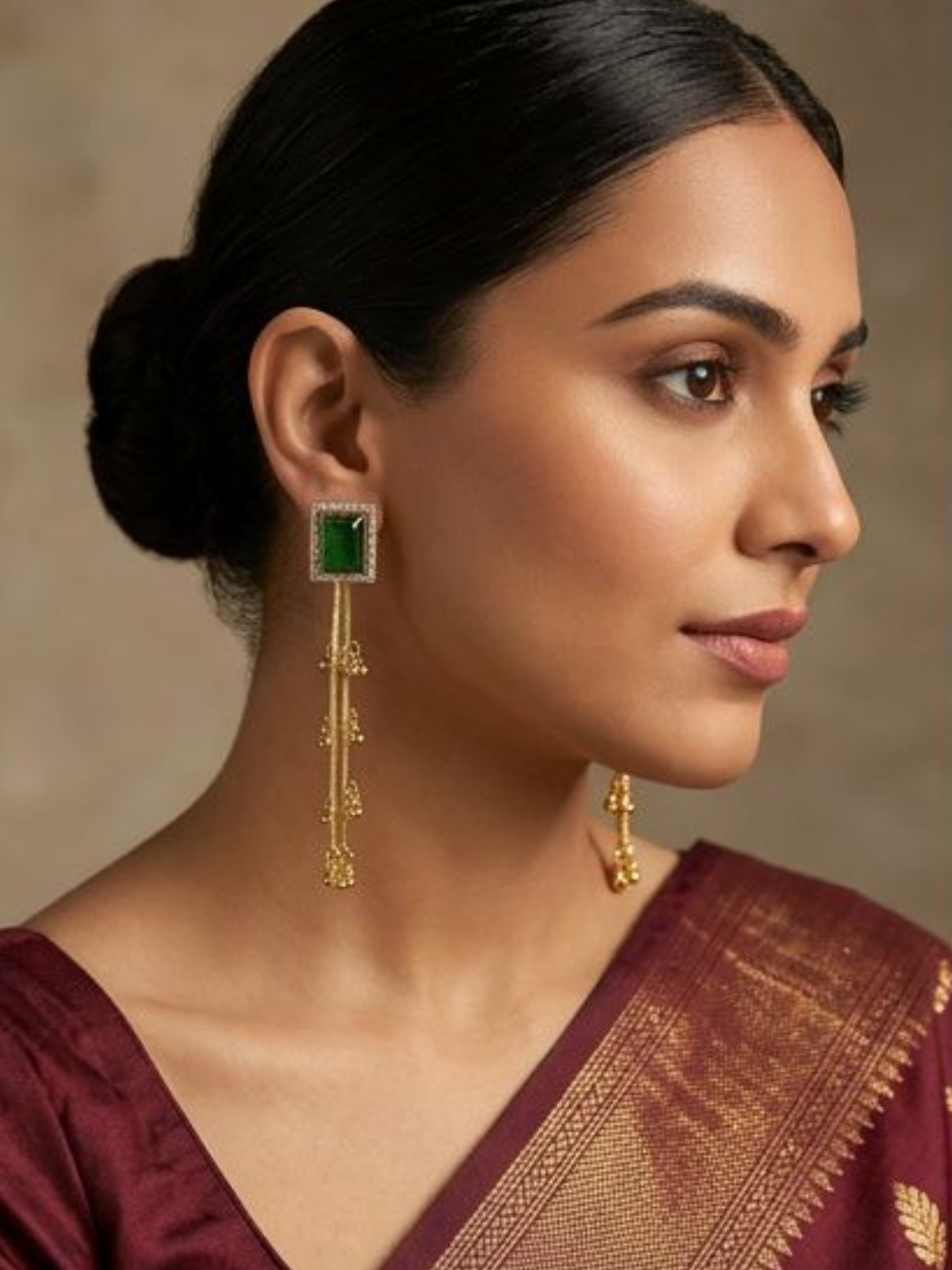 Emerald Royale Tassel Earrings