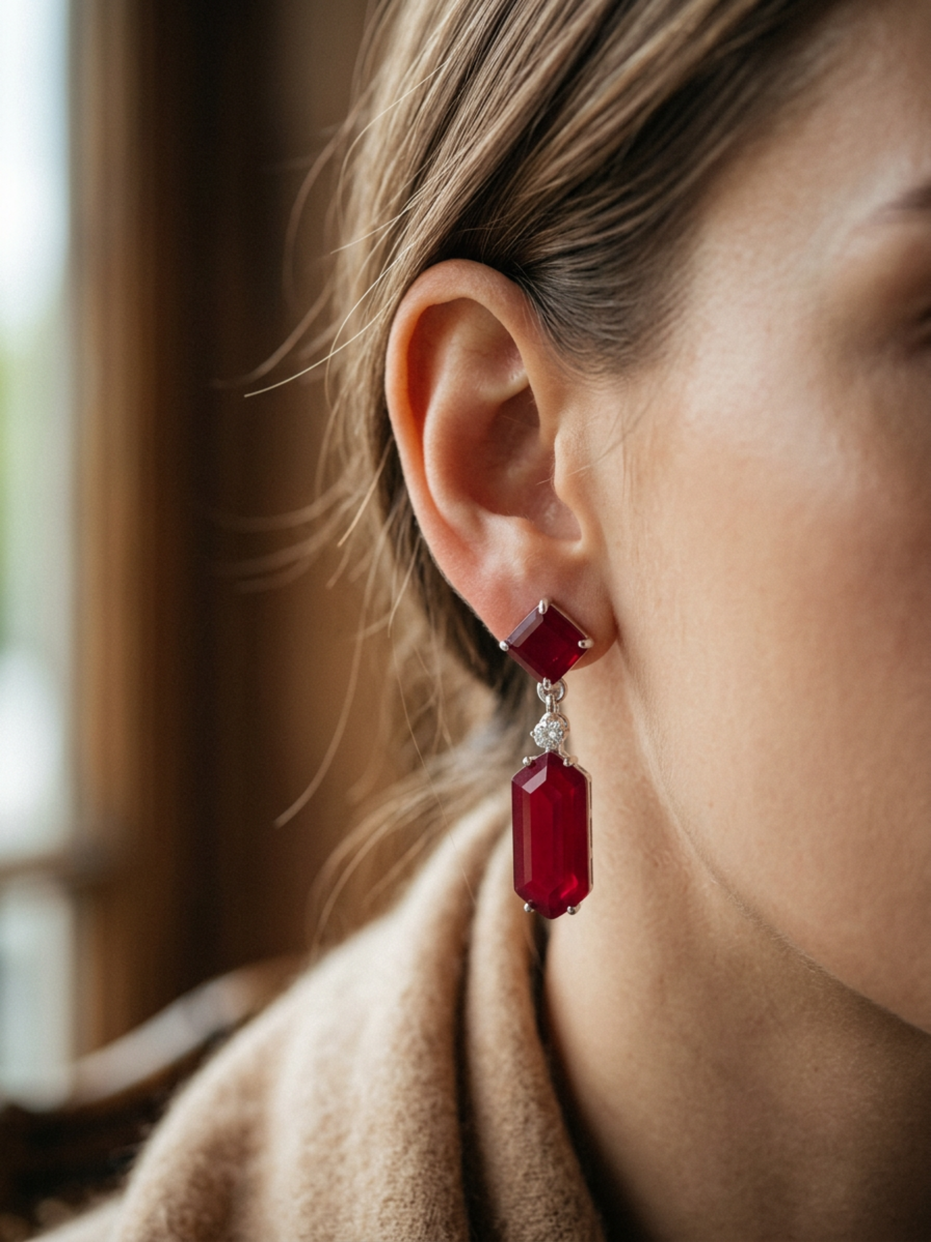 Ruby Eclipse Drop Earrings