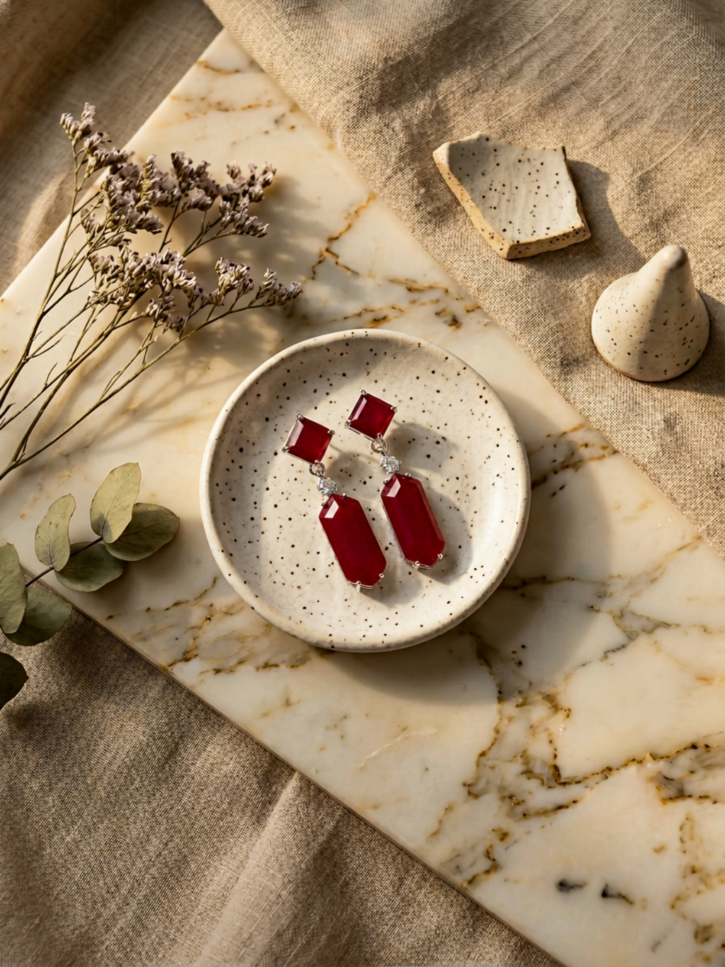 Ruby Eclipse Drop Earrings