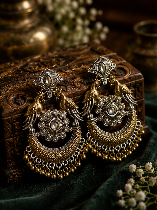 Royal Peacock Chandbali Earrings