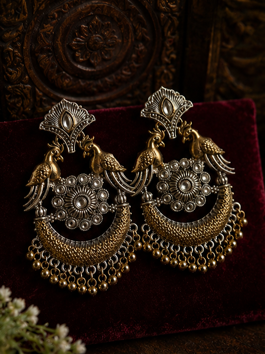 Royal Peacock Chandbali Earrings