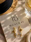 Crystal Heartline Earrings